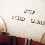 Typewriter message says stop child labor