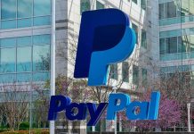 PayPal logo displayed outside a corporate building