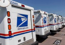 Ignored Warnings Lead to Horrific USPS Fatality Row of USPS mail trucks parked in lot.
