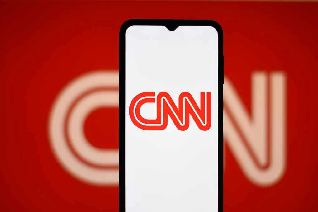 CNN logo on a phone screen.