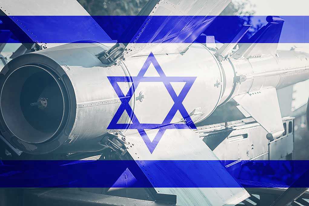 Missile with Israel flag overlay.