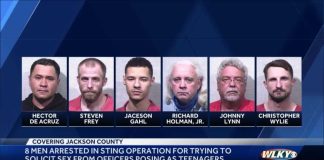 8 men arrested during Jackson County human trafficking