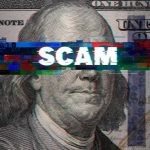 CEO STOLE $18 Million From Seniors’ Medicare Scam text overlaid on distorted 100 dollar bill