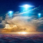 Mystery UFO Sightings — 750 Cases Unveiled! Glowing lights above dramatic sunset clouds.