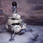 The Moon Mission Kept Quiet Until It Was Too Late Soviet-style lunar lander with antennas on a rocky surface