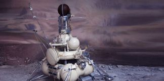 The Moon Mission Kept Quiet Until It Was Too Late Soviet-style lunar lander with antennas on a rocky surface