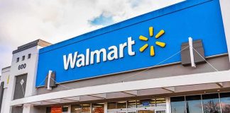 Six-Year Slump: What Spooked Walmart? Walmart store exterior with shoppers and carts