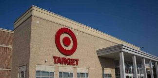 Exterior view of a Target store with a large logo