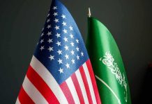 United States and Saudi Arabia flags side by side