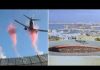 Moment two airliners soar over packed stadium in spectacular pre-game flyover : VIDEO