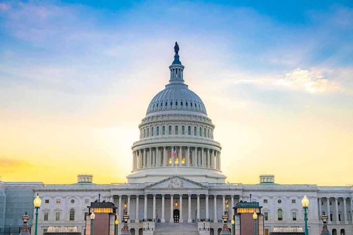 shutterstock_1686997453 United States Capitol building at sunset