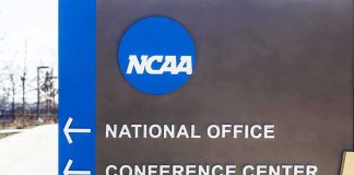 NCAA sign at facility entrance