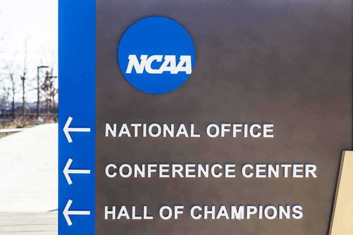 NCAA sign at facility entrance