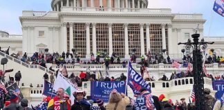 Protesters Removed From Trump Rally Barbara Bellenberg and Chuck Howley amid a large crowd outside the U.S. Capitol