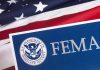 FEMA logo with American flag background.