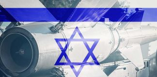 Israeli flag overlay on missile image