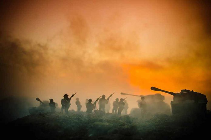 686756764 featured image Soldiers and tanks in the foggy battlefield