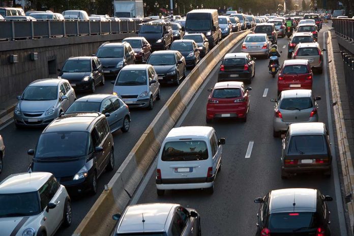 94817464 featured image Traffic jam on a multi lane highway