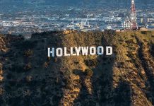 The Hollywood sign on a hillside