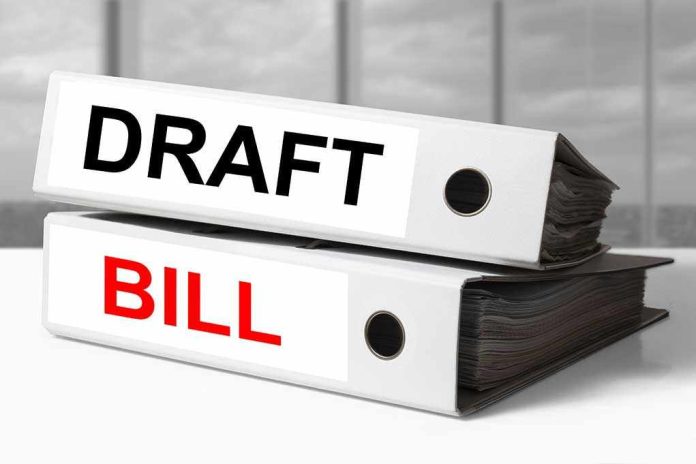 Two binders labeled Draft and Bill.