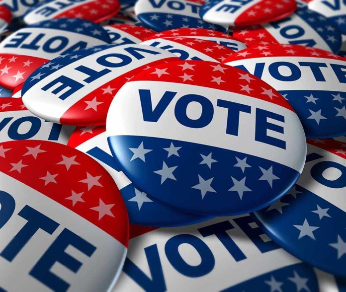shutterstock_70866406.jpg A pile of colorful buttons with the word VOTE and stars, symbolizing election participation